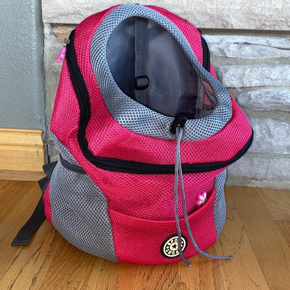 Pet Carrier Backpack Berry Red Small